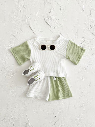 Title 9, Korean Baby Two-piece Suit with Waffle Stitchin...