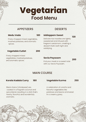 Dosa Redefined menu 