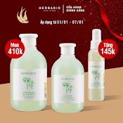 Bộ 3 Rau Má Và Diếp Cá Herbario Da Mụn Thuần Chay: Nước Tẩy Trang 300Ml + Sữa Rửa Măt 200Ml + Xịt Khoáng 100Ml