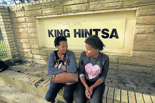 NO CLASSES: King Hintsa students Esethu Sityebi and Aphiwe Matinise, from Teko campus, were told to leave after they failed to bring their parents. The college’s students have been protesting since mid-March Picture: SINO MAJANGAZA