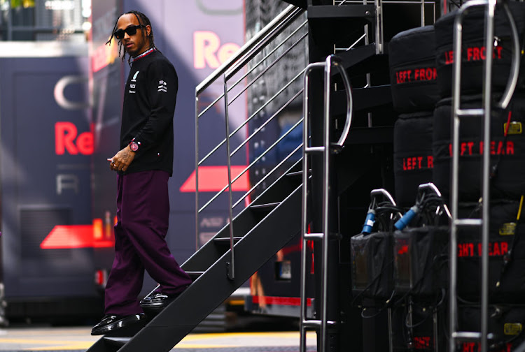 Lewis Hamilton in the paddock ahead of Sunday's Italian Grand Prix at Monza.