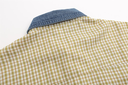Title 10, Loose Contrast Color Lapels Shirt Casual Thin Coat