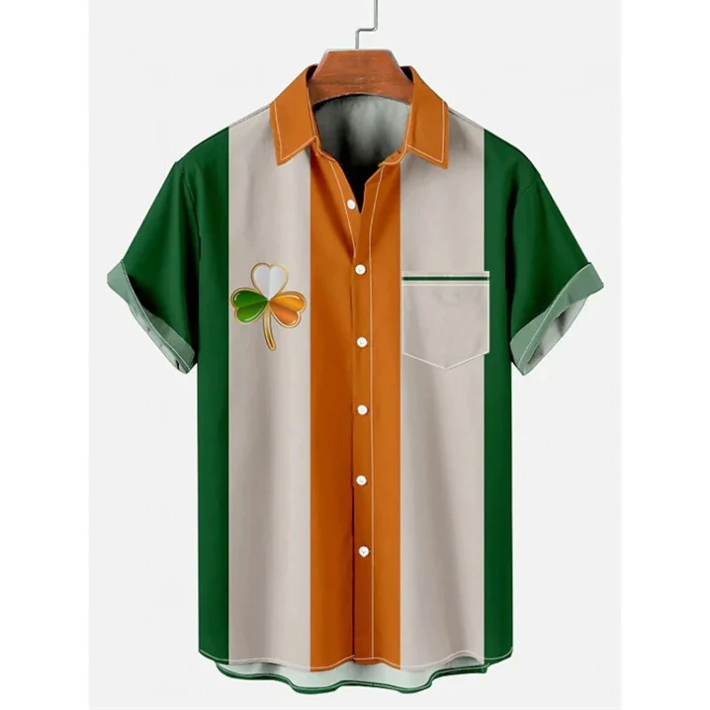 Camicia da uomo alla moda con stampa digitale 3D, un capo trendy per un look moderno e originale, perfetto per ogni occasione.