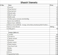 Shastri Sweets menu 1