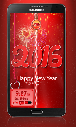 New Year 2016 Zipper Lock