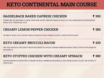 Keto Cop menu 