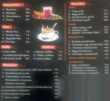 Friends Cafe menu 