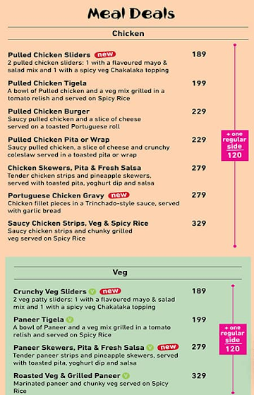 Nando's menu 