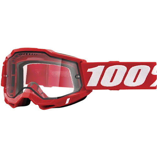 100% Accuri 2 Enduro MTB Goggles - Neon Red/Clear