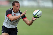 Sharks flyhalf Curwin Bosch in action during the training session and press conference at Growthpoint Kings Park on April 24, 2017 in Durban, South Africa.