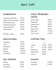 Aara Cafe menu 1