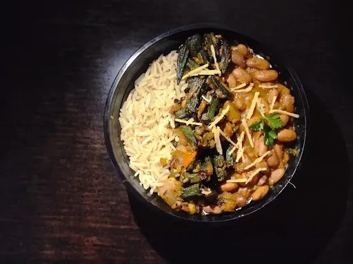 Rajma Brown Rice With Bhindi Sabzi