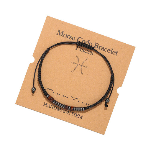 Title 2, Black Iron Stone Wood Chip Beaded Couple Bracel...