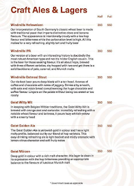 Windmills Craft Beer menu 1