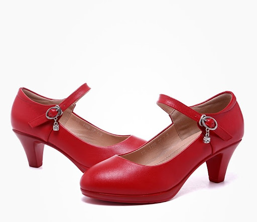 Title 5, Womens Middle Heel White High Heeled Shoes