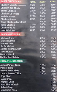 Lucknawi Zaika menu 2