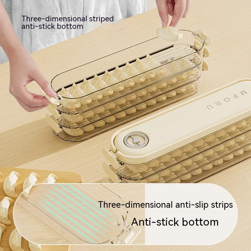 Gap Instant Dumpling Storage Box Refrigerator Household Food Grade keeps dumplings fresh and organized, perfect for home