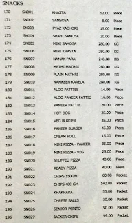 Shivaaz Sweets menu 1