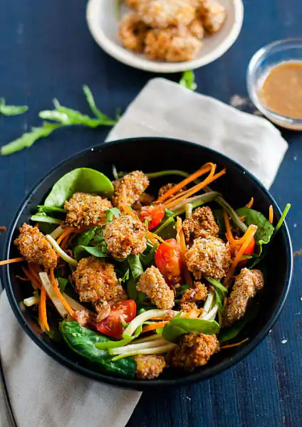 Crispy Chicken Popcorn Salad