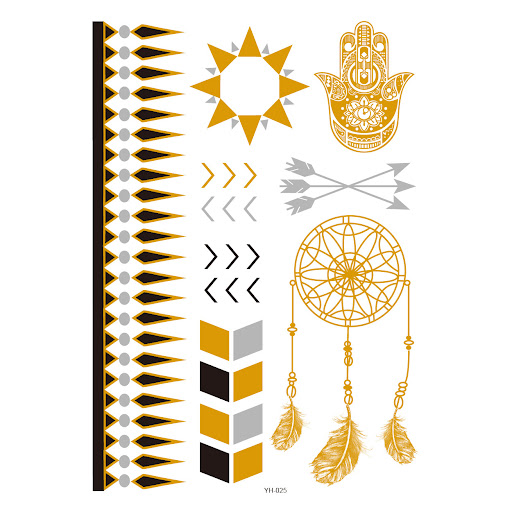 Title 40, Metal Hot Stamping Waterproof Tattoo Sticker Me...
