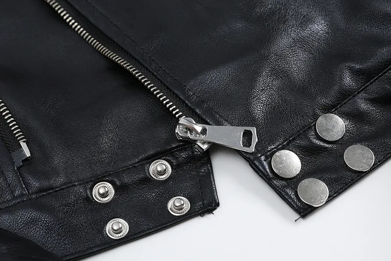 Title 7, Giacca corta da moto in pelle morbida da donna,...