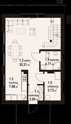 Gronów bb 70 - Rzut parteru