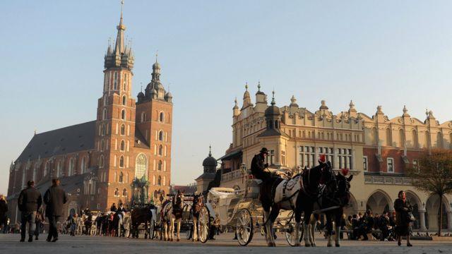 Market Square in Krakow, Poland