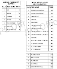 Yashil's Food Court menu 4