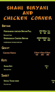 Sk Chicken Biryani Corner Restaurant menu 1