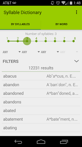 Syllable Dictionary Free