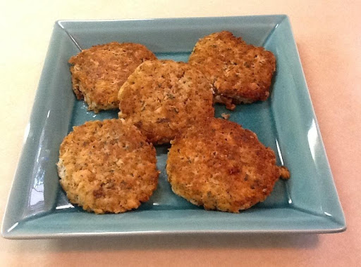 Crispy Salmon Cakes,  can be made in advance and cooked at a later time.