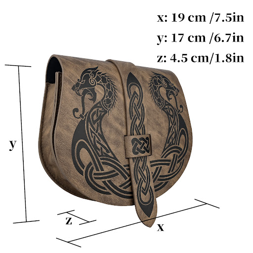 Title 6, Retro Medieval Boat Pattern Saddle Bag