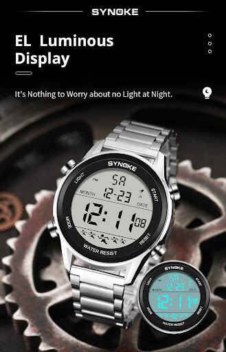 Title 8, Steel Belt Sports Electronic Watch Waterproof M...