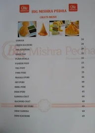 Big Mishra Pedha menu 2