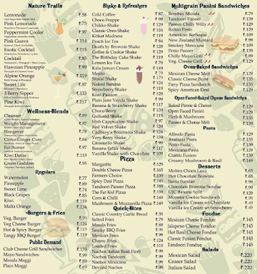 Urban Juice Cafe menu 