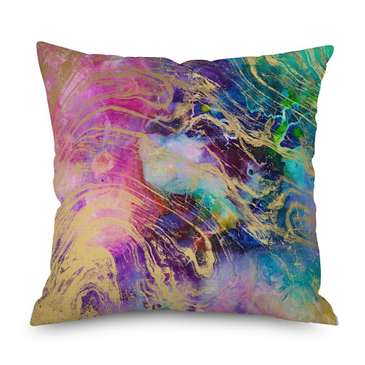 Title 11, European and American geometric print linen pil...