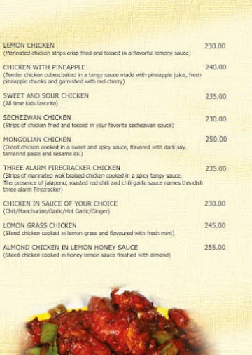 Calcutta Bistro menu 