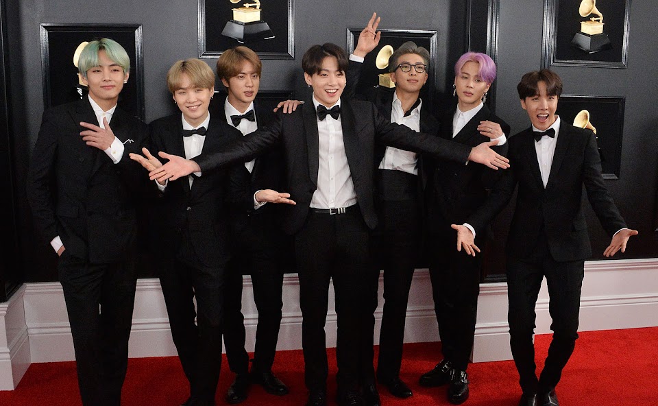 BTS arrives for the 61st Grammy Awards in Los Angeles