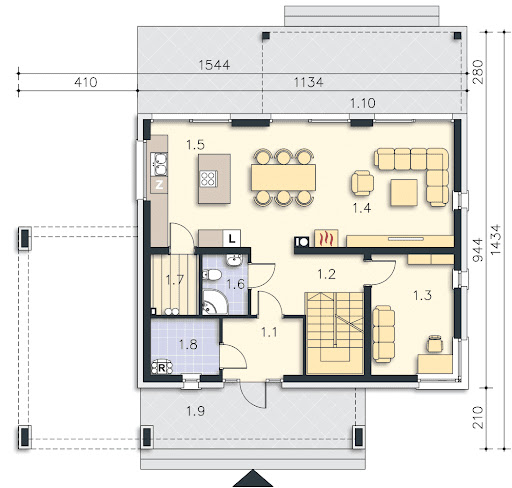 Carrara V DCP332d - Rzut parteru