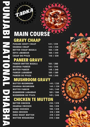 Punjabi National Dhaba menu 