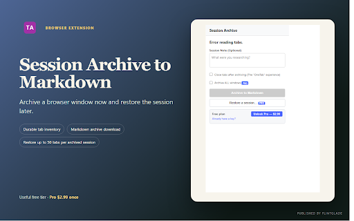 Session Archive to Markdown screenshot 1