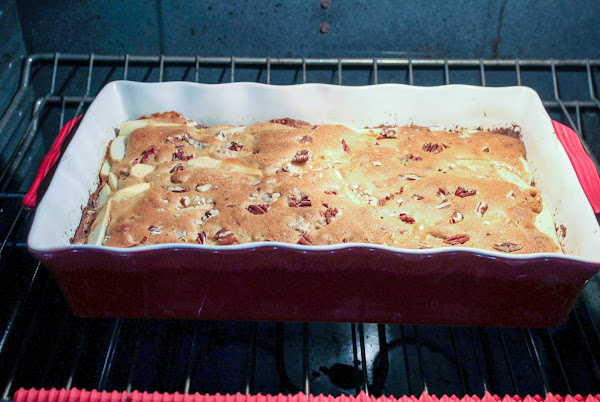 Baking dish back in the oven.