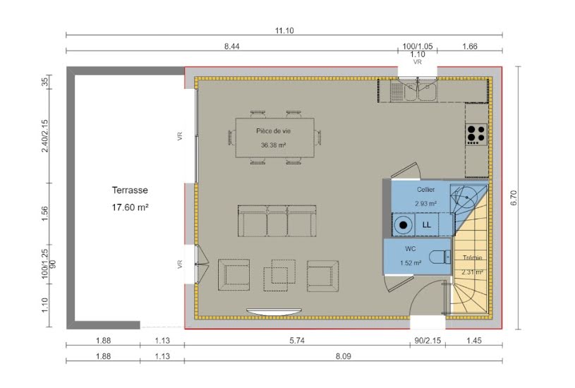  Vente Terrain + Maison - Terrain : 240m² - Maison : 80m² à Monteux (84170) 