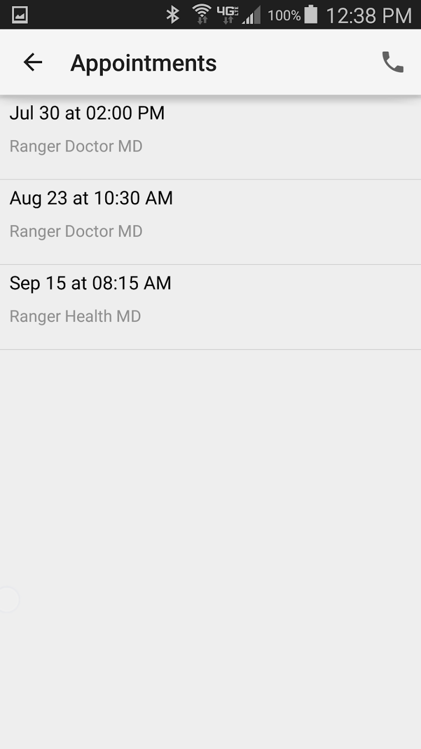 Ranger Health Member Services Screen 2