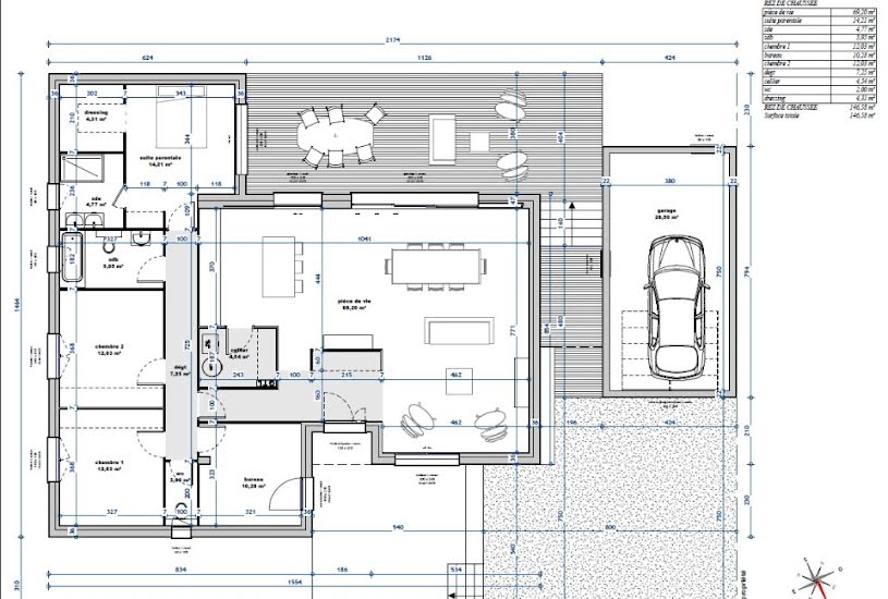  Vente Terrain + Maison - Terrain : 1 200m² - Maison : 146m² à Launaguet (31140) 