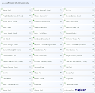 Gopal Bhel Dabeliwala menu 1