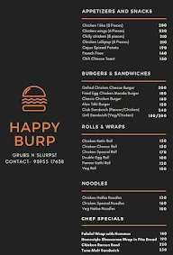 Happy Burp menu 2