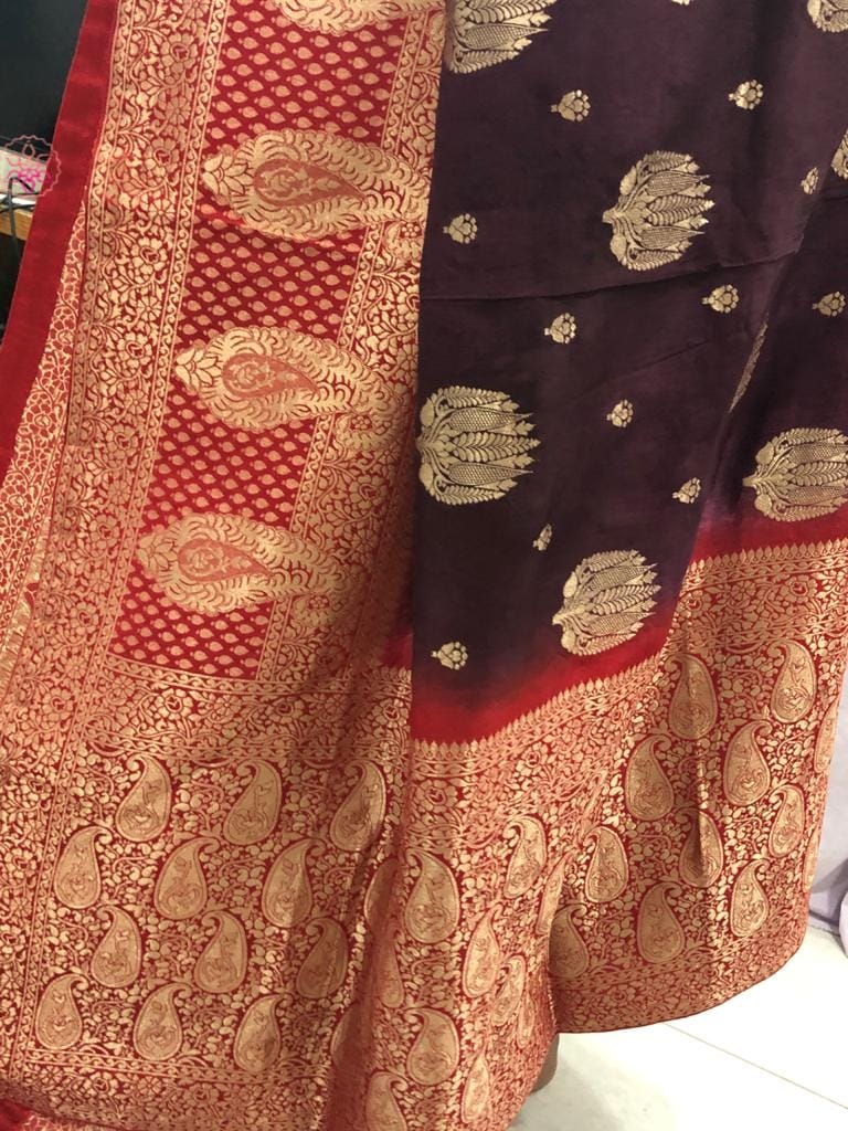 Banaras munga crep silk allover weaving motifs sarees