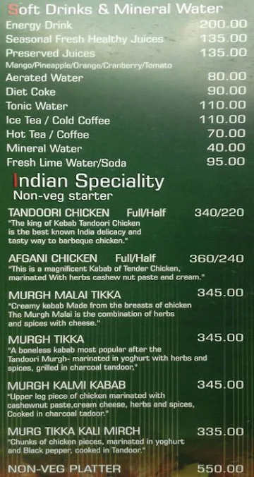 Madhuban menu 