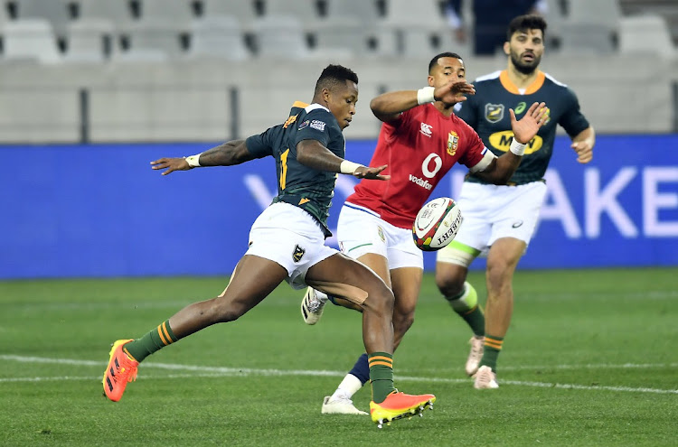 Sbu Nkosi of South Africa A during the Tour match between South Africa A and British and Irish Lions at Cape Town Stadium on July 14, 2021 in Cape Town, South Africa.